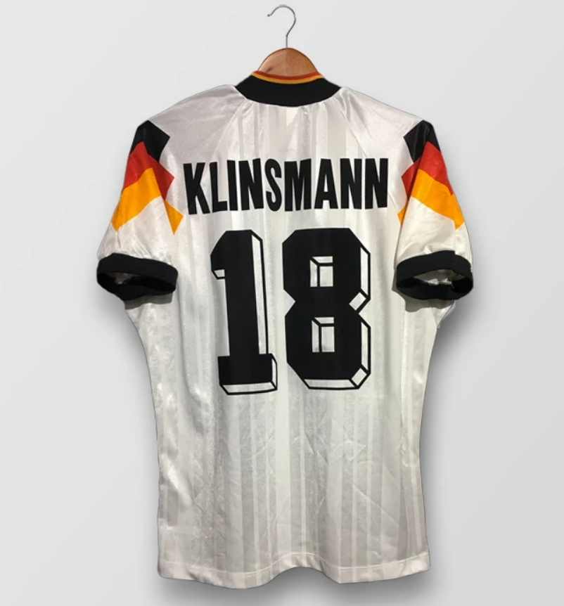 1992 Germany Retro Home Kit Soccer Jersey KLINSMANN #18